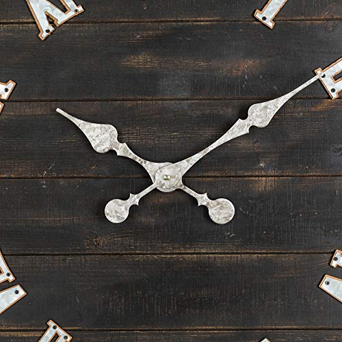 28 Inch Distressed Black Wall Clock Silent Non-Ticking Roman Numerals O2954