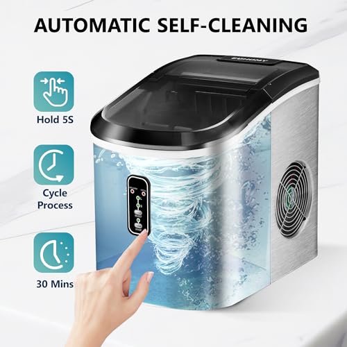 Nugget Ice Maker Countertop with Handle, Portable Sonic Ice Maker H34826