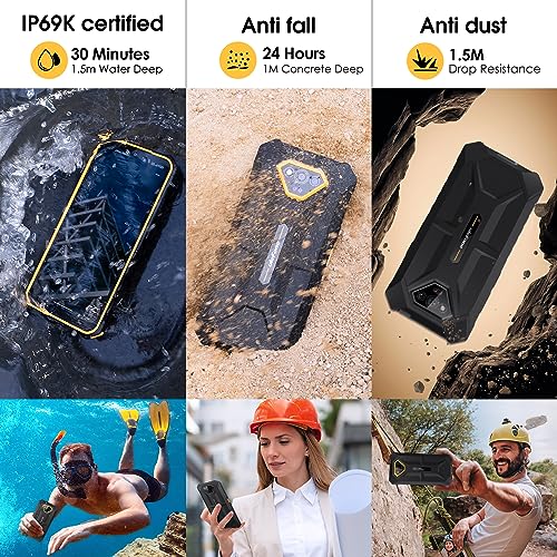 Rugged Smartphone 12+64GB 50MP Camera 6.52" Screen 6320mAh Dual 4G Black J263