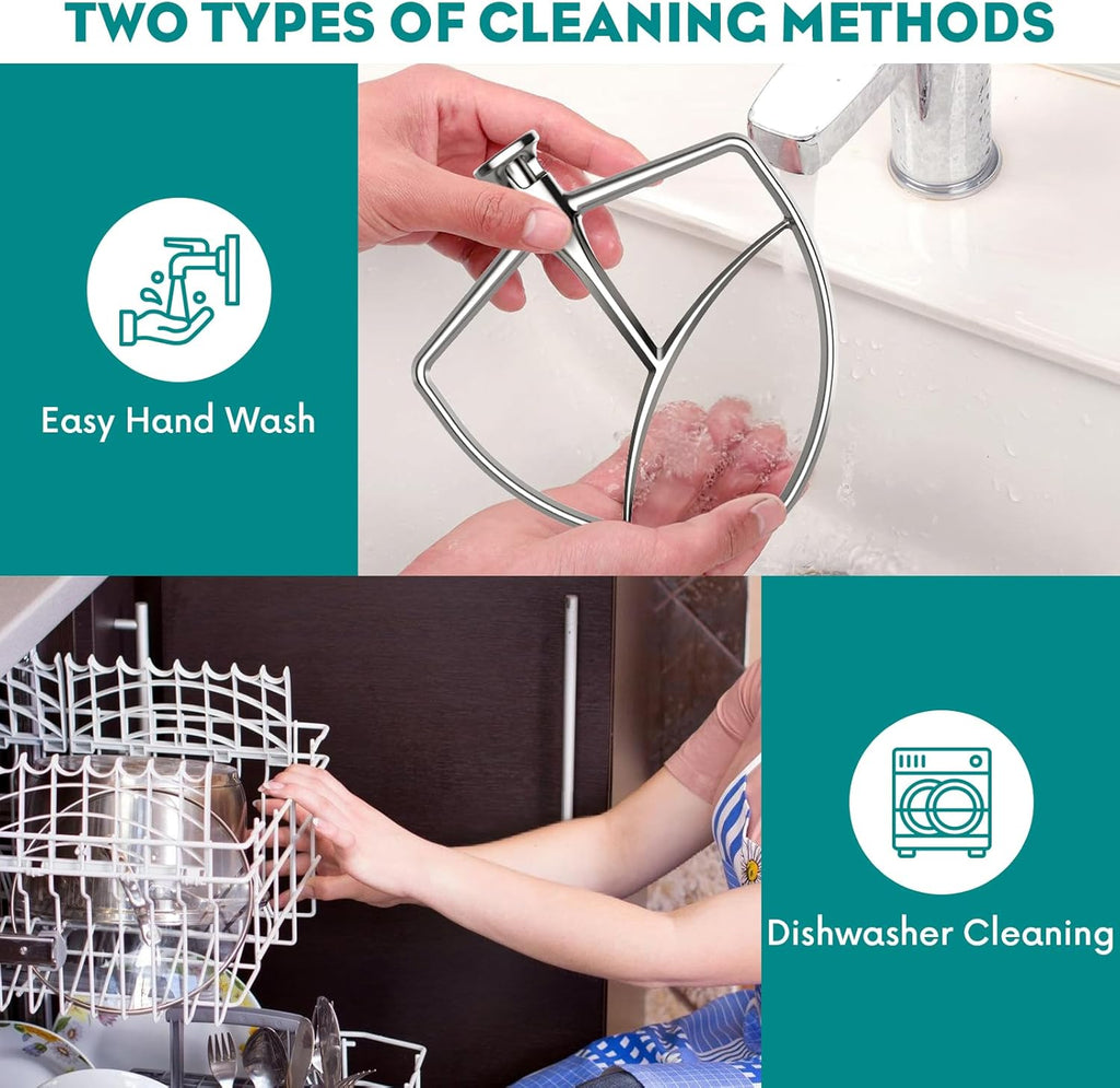 Stainless Steel Flat Beater for Stand Mixer, Bowl-Lift Paddle Attachment, Dishwasher Safe N216