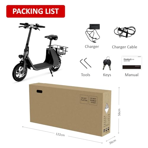 Electric Scooter with Seat, 20 Miles Range, Foldable for Adults L772606