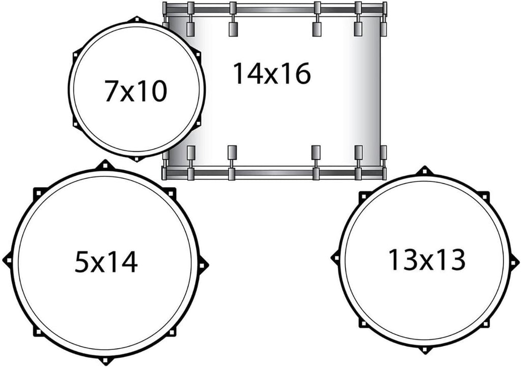 4-Piece Drum Set Shell Pack, Silver Sparkle B959715