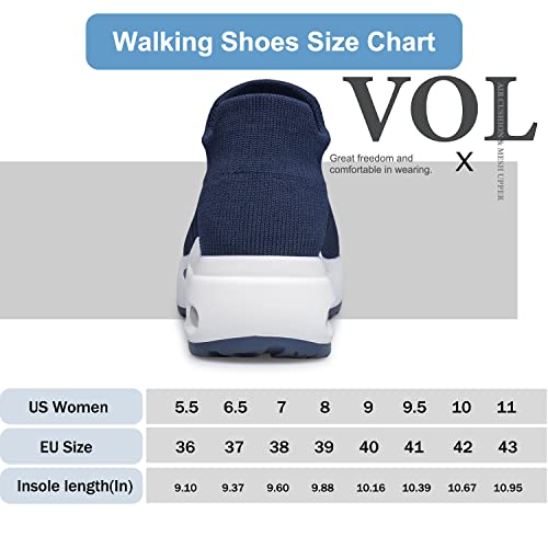 Women's Walking Shoes Slip on Casual Sock Sneakers Q9562