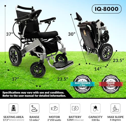 Electric Wheelchair for Adults, Foldable Lightweight Power Chair for Seniors Y615860
