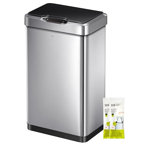 Touchless Motion Sensor Trash Can, 13.2 Gallon, Brushed Stainless Steel A497976
