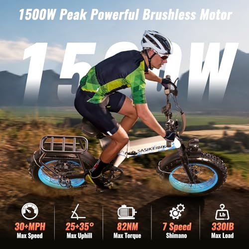 Folding Electric Bike for Adults Full Suspension, 52V 20AH Fat Tire N549125