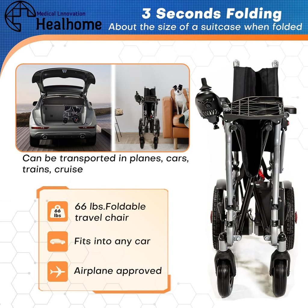 Portable Electric Wheelchair for Adults, Lightweight, Easy to Carry A931233