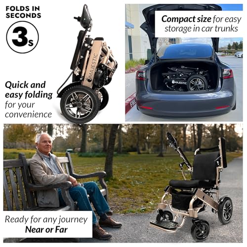 Electric Wheelchair for Adults, Foldable Lightweight Power Chair for Seniors Y615860