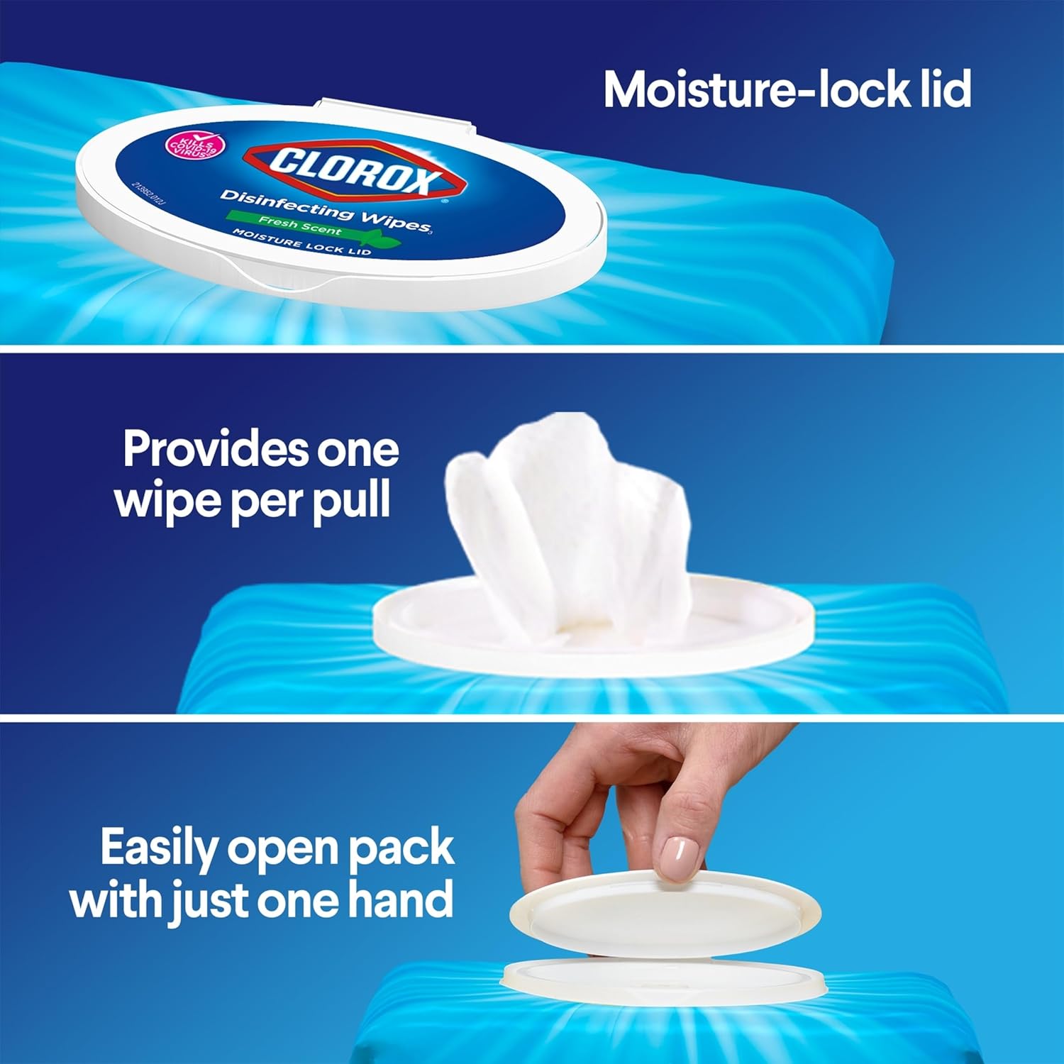 Disinfecting Wipes, Bleach Free, Fresh Scent, 75 Count R886414