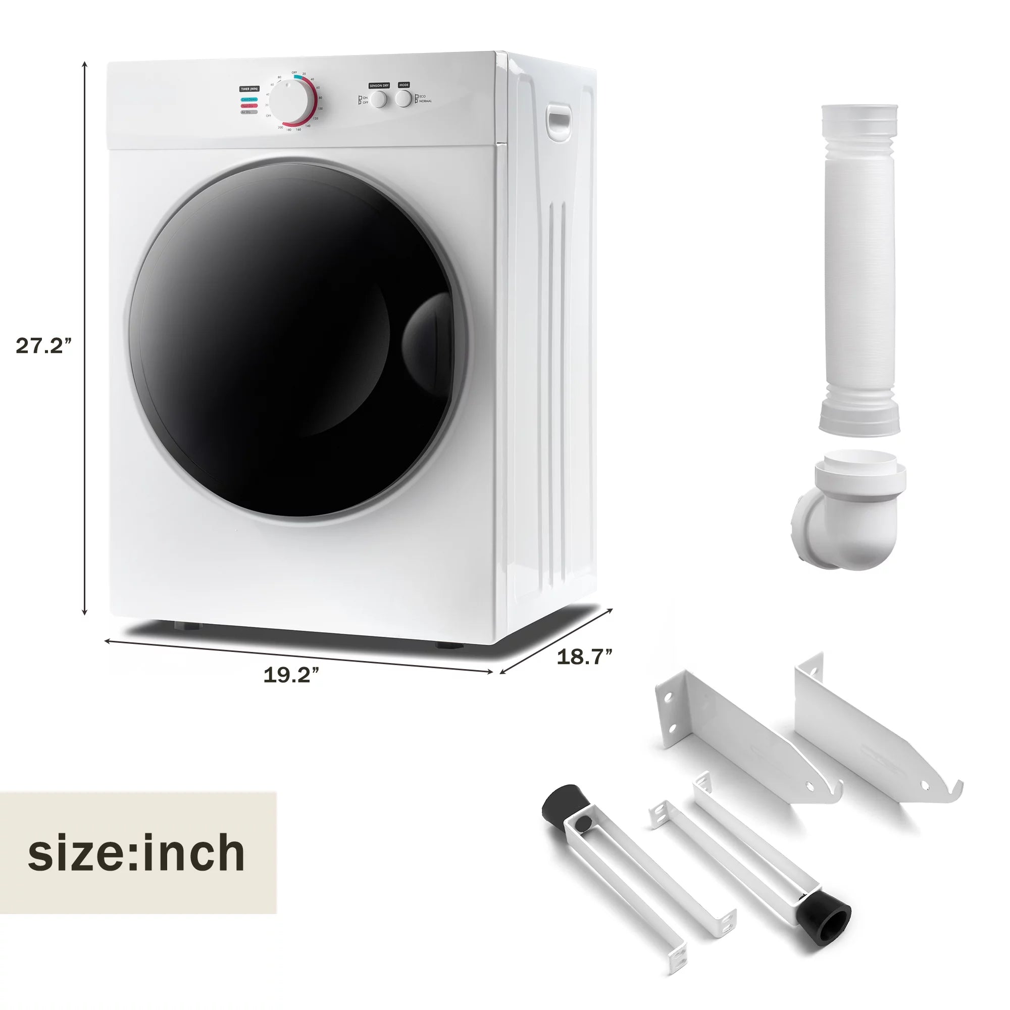 Portable Clothes Dryer, 6.6 LBS, Stainless Steel, 1010W, 5 Drying Modes Z277