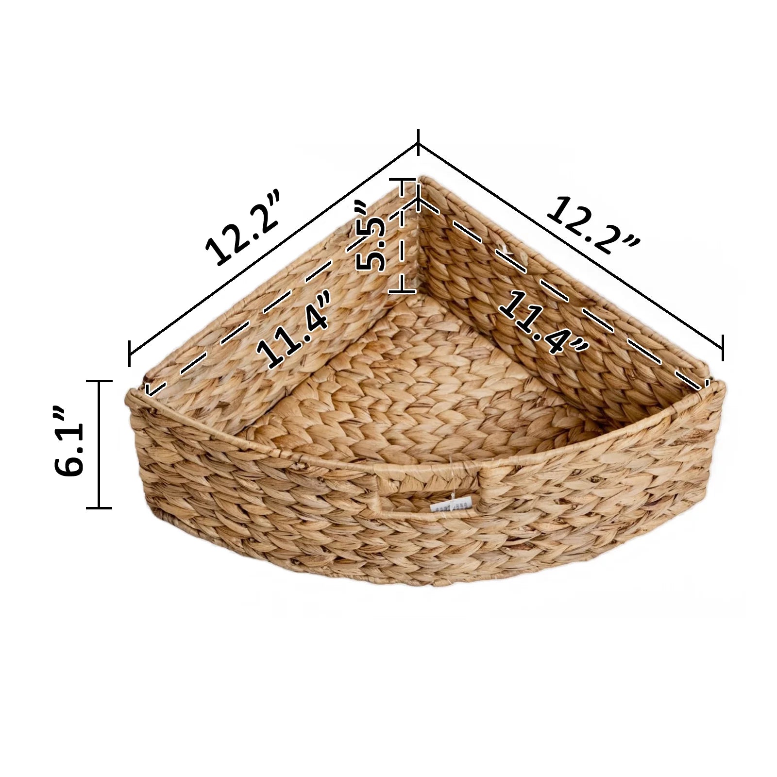 3 Tier Corner Storage Cabinet with 3 Wicker Baskets, White N35008