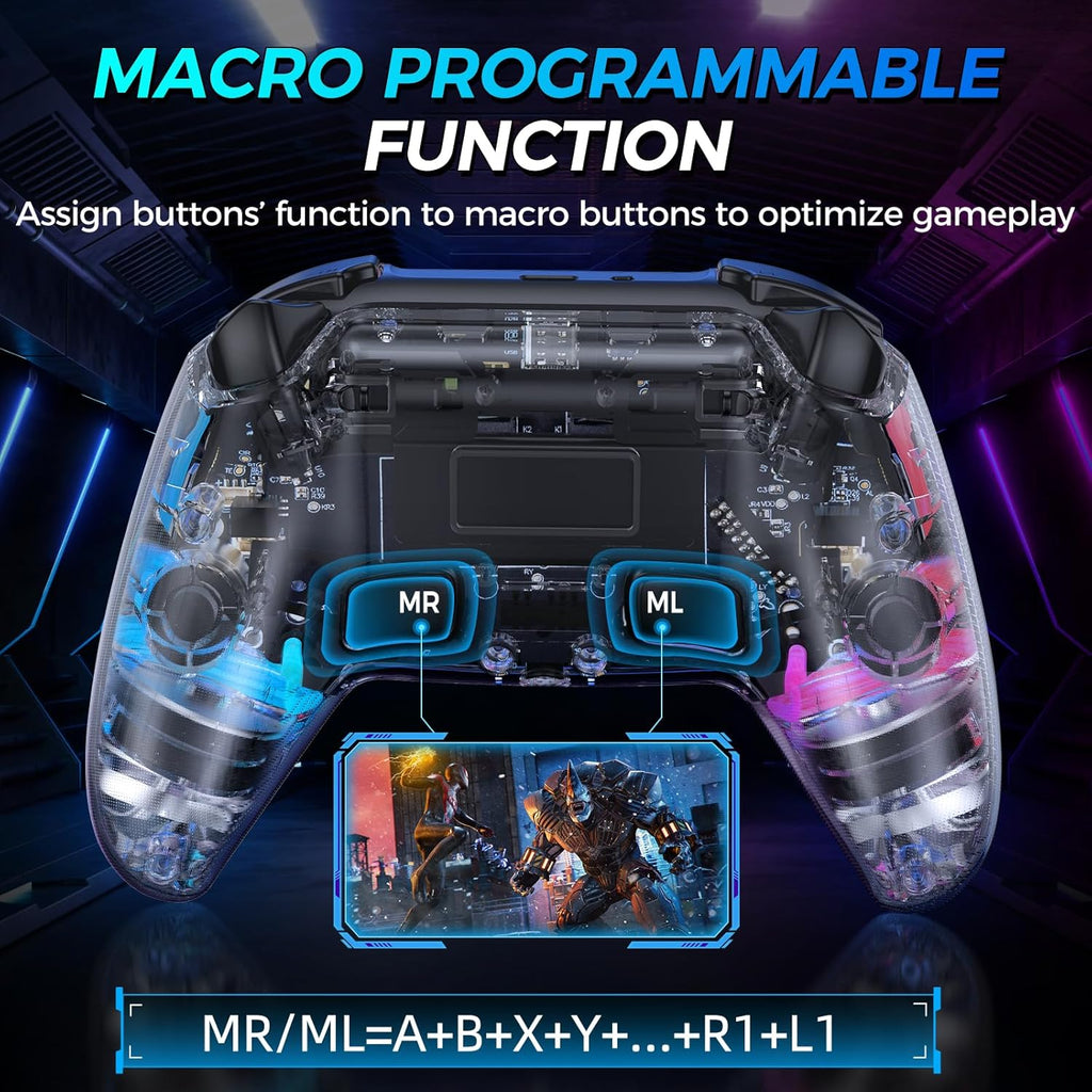 Wireless Controller for PS4, Slim, Pro and PC with Hall Effect Joysticks U9697