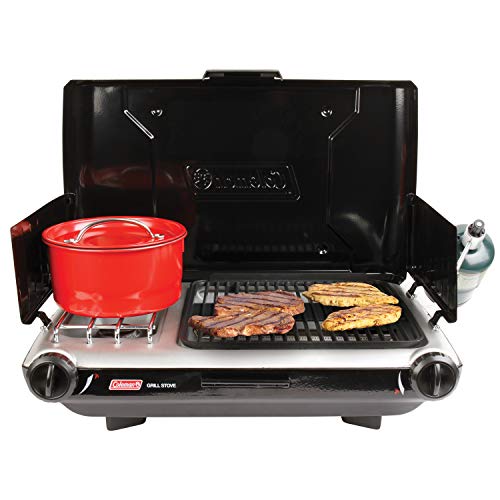 2-Burner Propane Camping Grill & Stove with Adjustable Burners Y3879