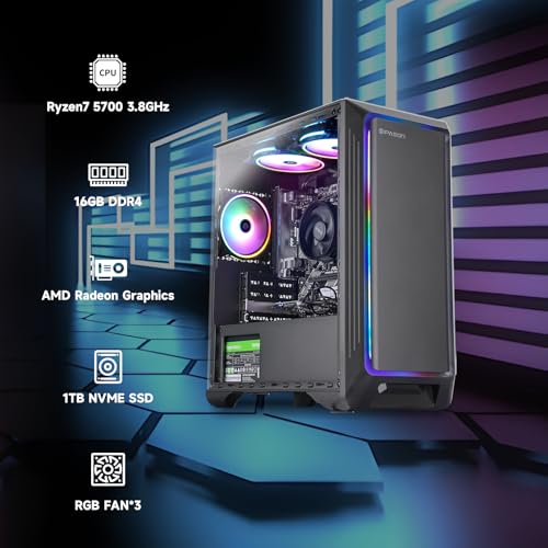 Gaming Desktop PC with AMD Ryzen 7, 1TB SSD, 16GB RAM Z29033