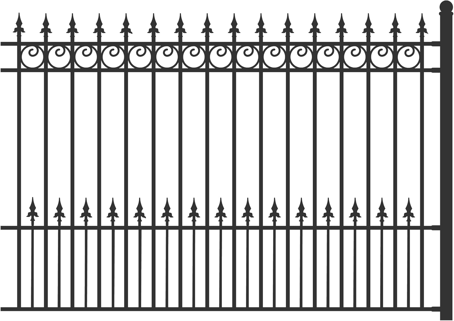 Security Fence Kit 4-Panel Steel Anti-Rust Garden Fencing S209