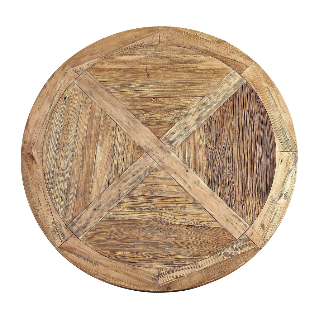 Reclaimed Elm Round Dining Table, 60-inch G4617
