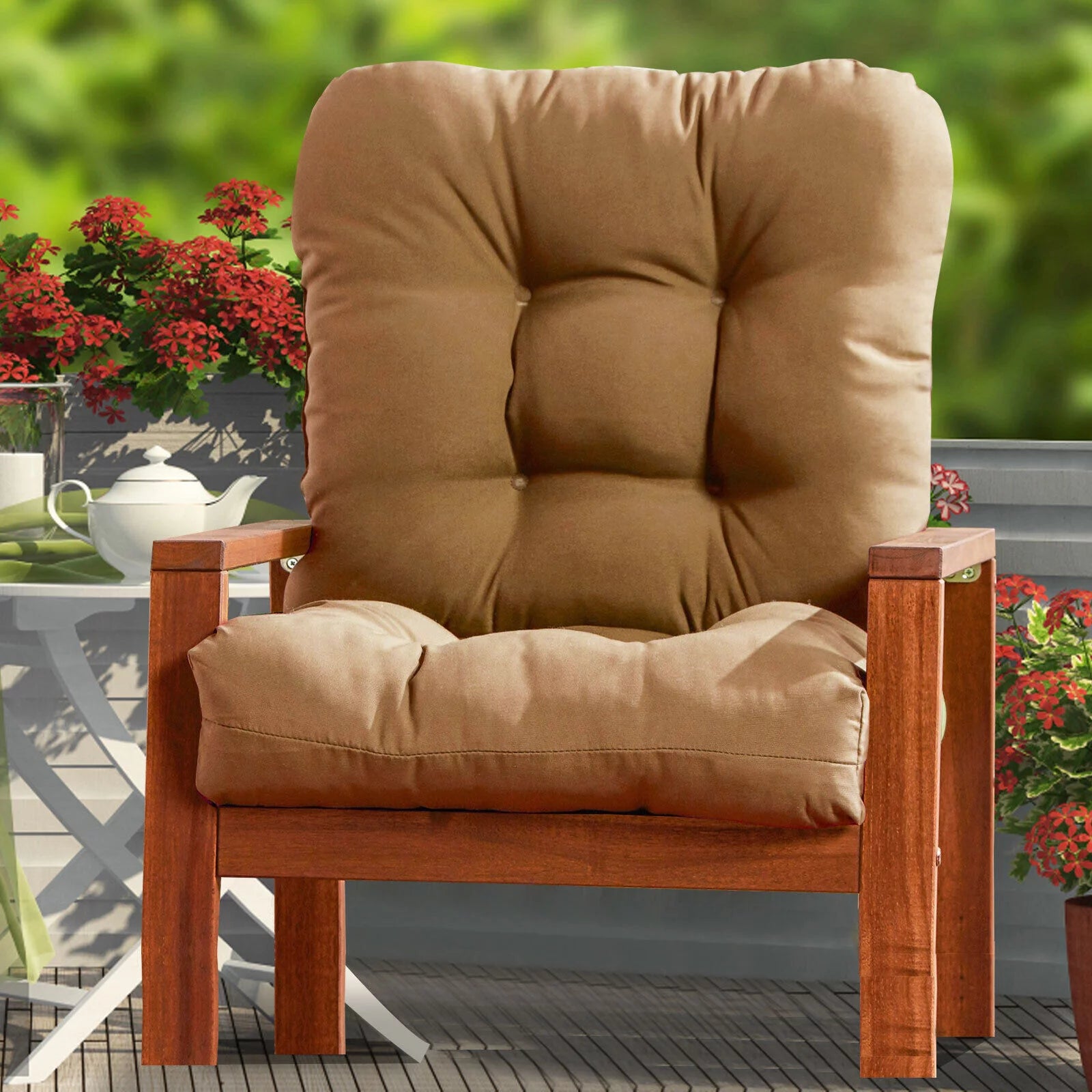 Outdoor Patio Chair Cushion Seat Pad, All Weather Replacement, Light Brown S888006