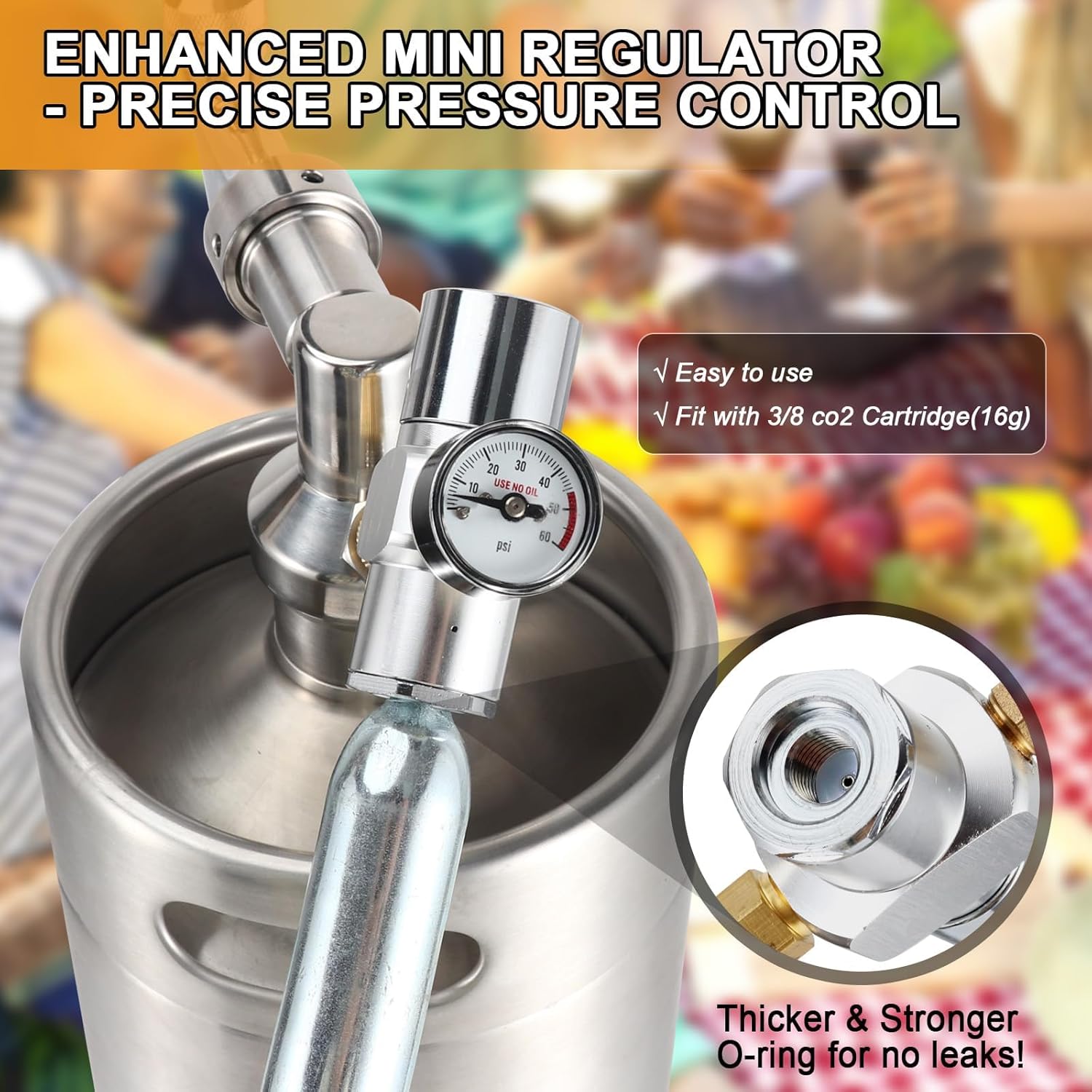 Mini Keg Growler 128oz Stainless Steel Draft Beer Dispenser F894