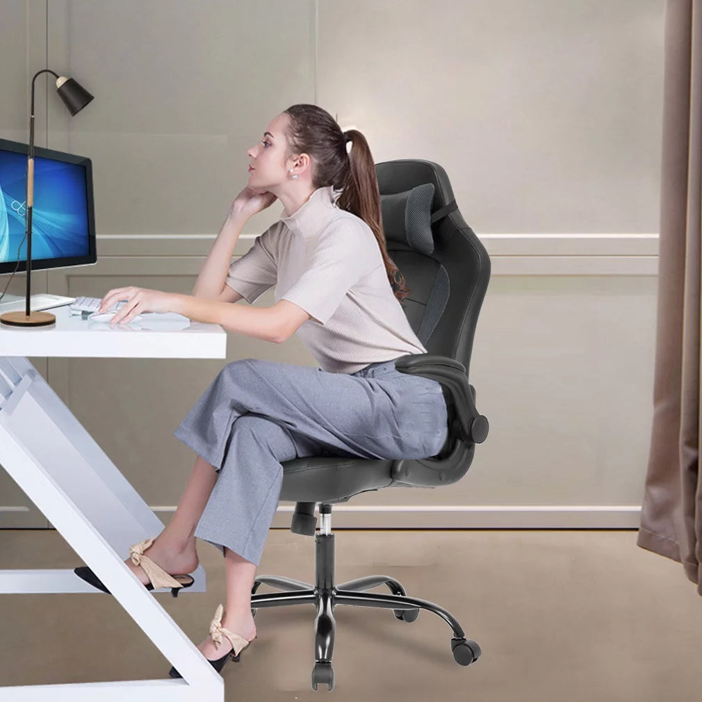 Adjustable Ergonomic Swivel Gaming Chair, Grey Z704366
