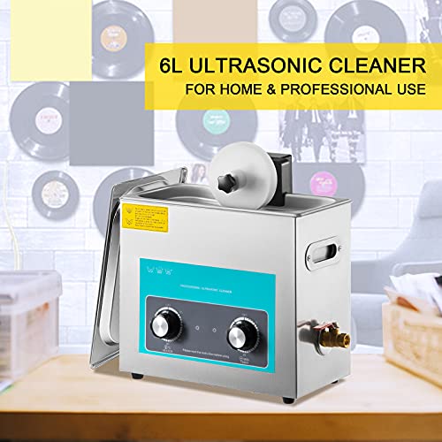 Ultrasonic Vinyl Record Cleaner 6L 40kHz Stainless Steel Tank I5580