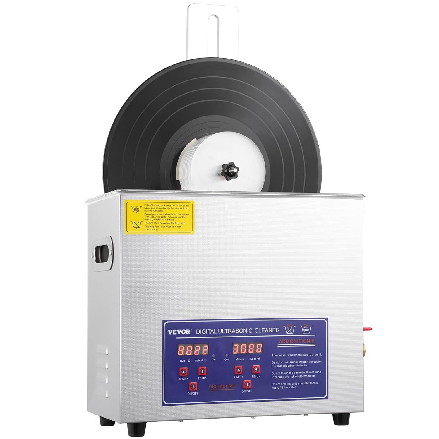 Ultrasonic Vinyl Record Cleaner, 6L, 180W with Drying Rack E953052