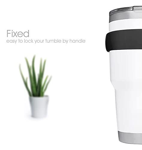 Tumbler Handle for 30oz Rambler Cup, Anti Slip Travel Mug Grip for Stainless Steel Tumblers (Black) M402072