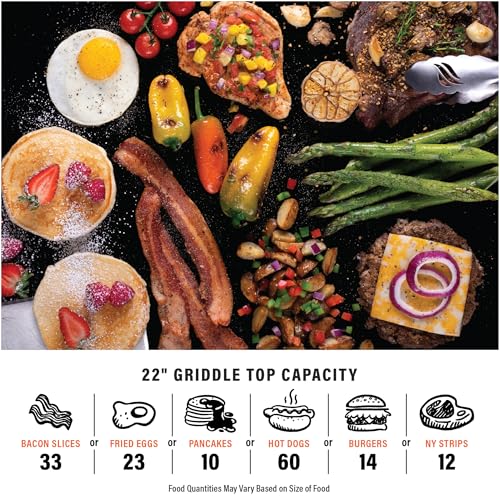 22" Scissor-Leg Gas Griddle with Two Burners, Stainless Steel, Wheels and Side Shelf W2452