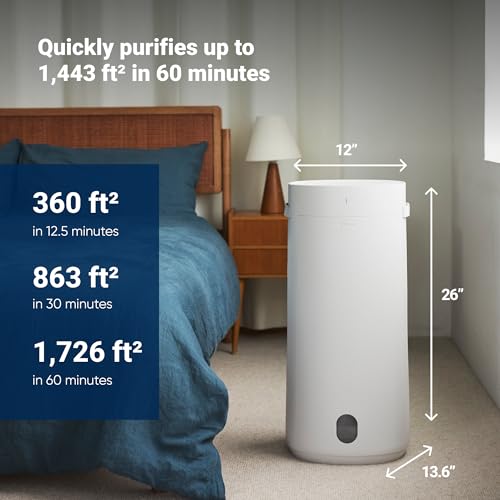 Air Purifier for Small Room, Bedroom, Home, Cleans 926 sqft in One Hour, HEPASilent for Pets, Allergens, Dust, Mold, Smoke Q80338
