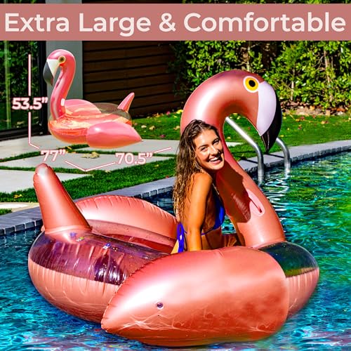 Giant Pink Flamingo Pool Float for Adults & Kids A7577