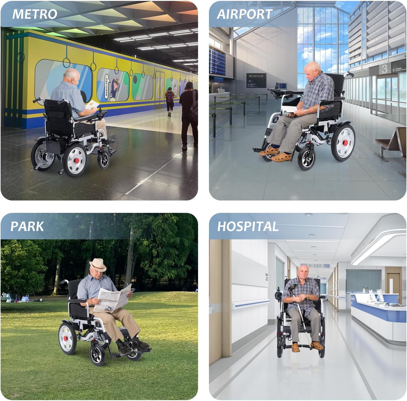 Foldable Electric Wheelchair for Adults, 500W Motor, 20 Mile Range E5578