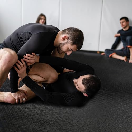 Interlocking Foam Gym Flooring Mat, 1 Inch Thick, 6 Tiles, Black C4472