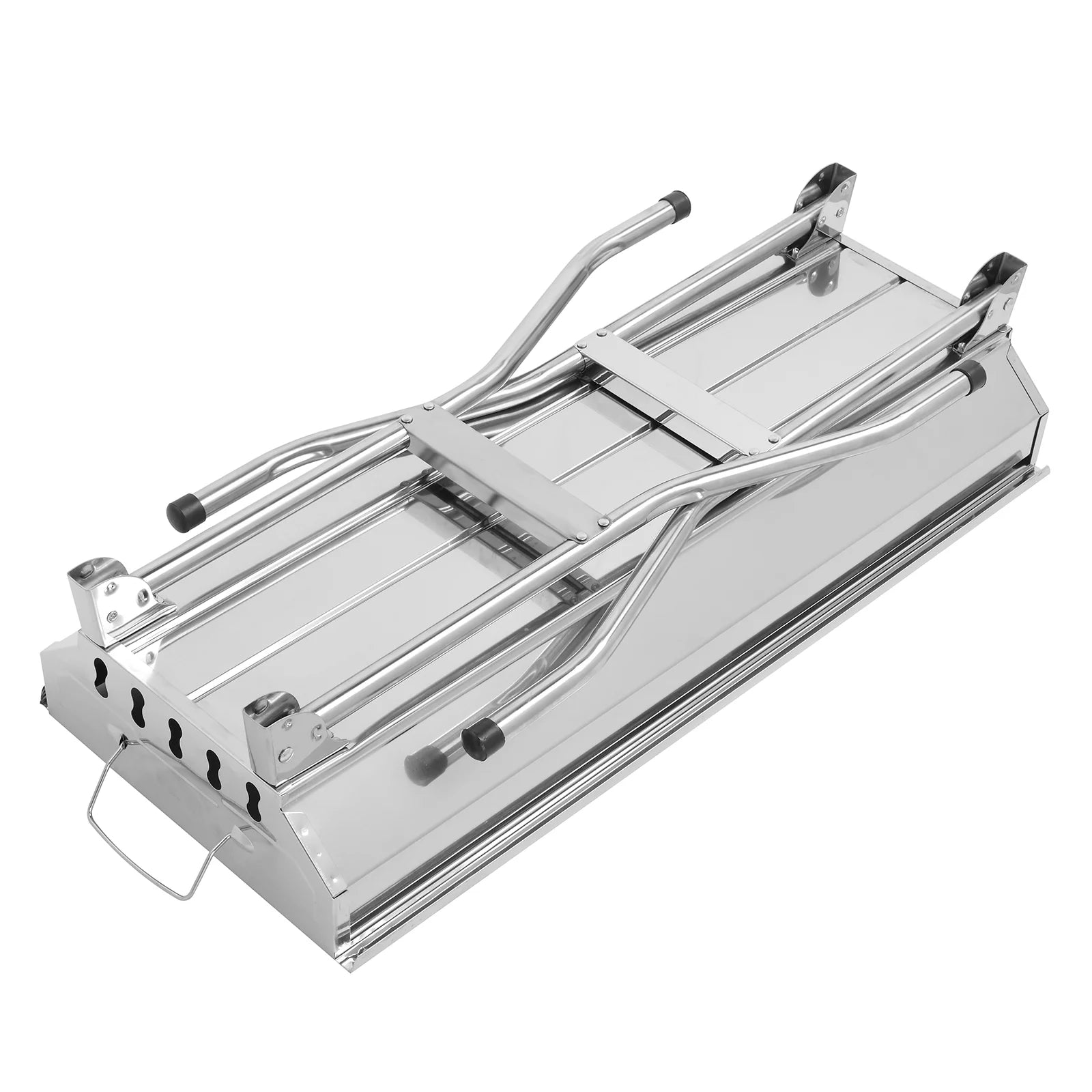 Outdoor Barbecue Portable Charcoal Grill, Stainless Steel Camping Cooker D965304