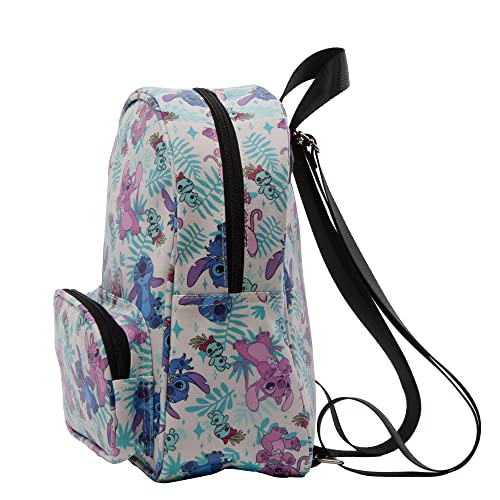 Mini Backpack Purse with Allover Print, 10.5 Inch, Faux Leather W189