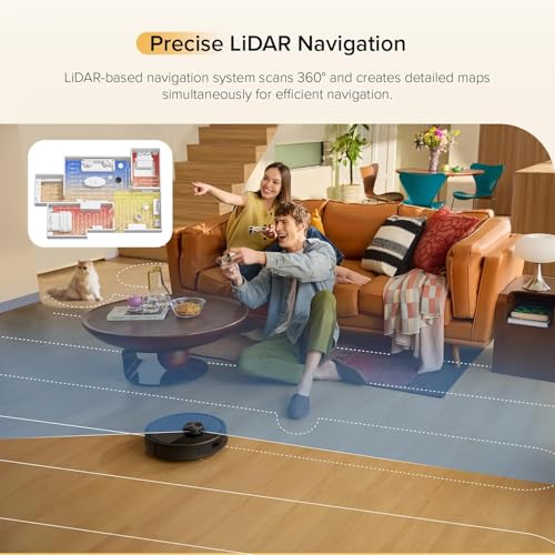Robot Vacuum with Self-Empty Dock, 5500 Pa Suction, LiDAR Navigation E428049