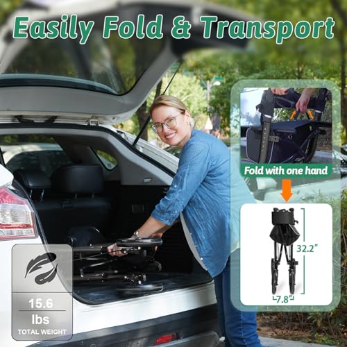Rollator Walker with Seat, Foldable Lightweight Rolling Walker for Seniors with Brakes J31052