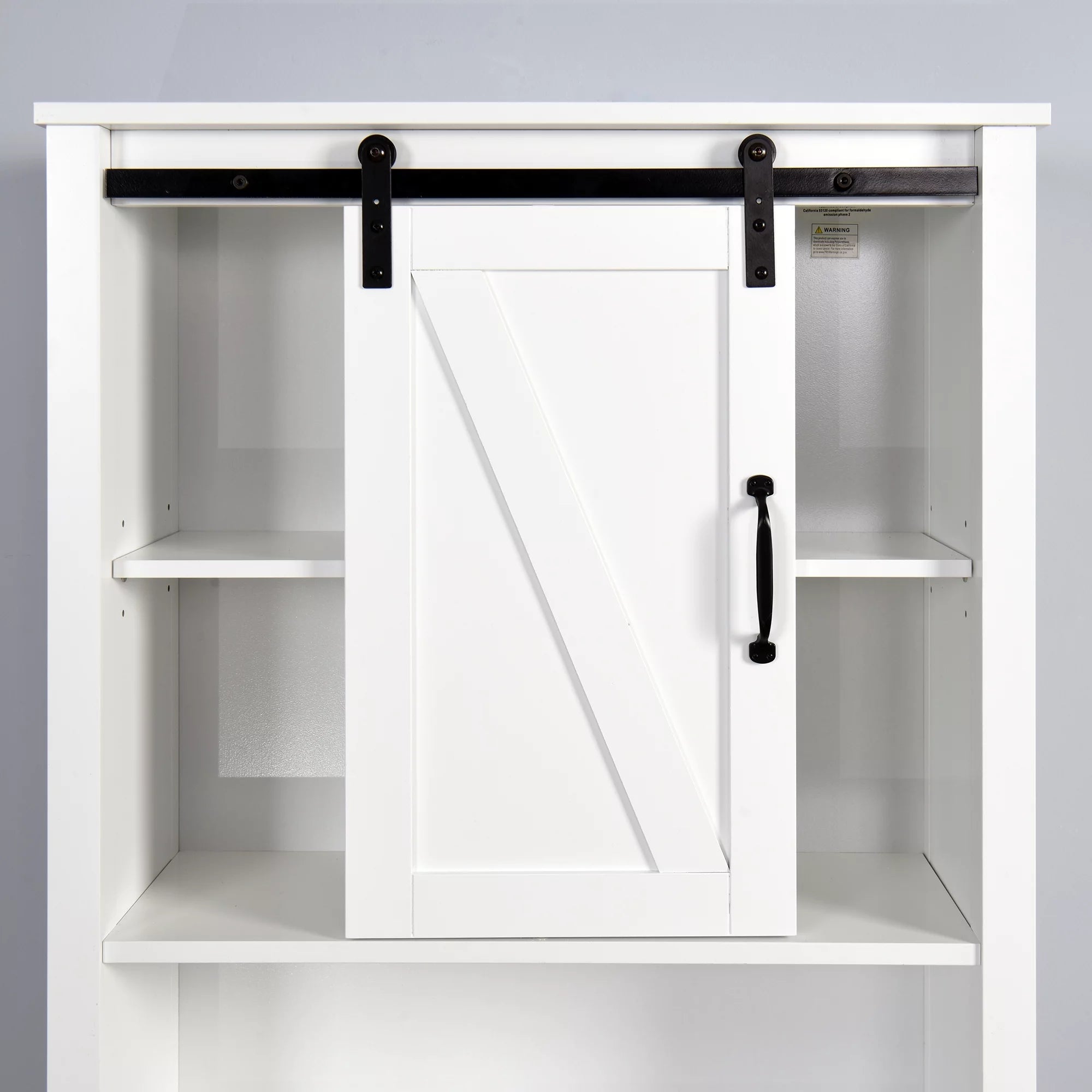 Over-the-Toilet Storage Cabinet with Adjustable Shelves and Barn Door T1883