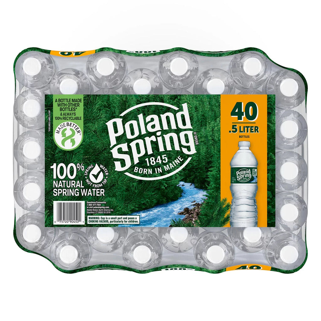 Natural Spring Water, 16.9 Fl Oz, 40 Count Bottles B447