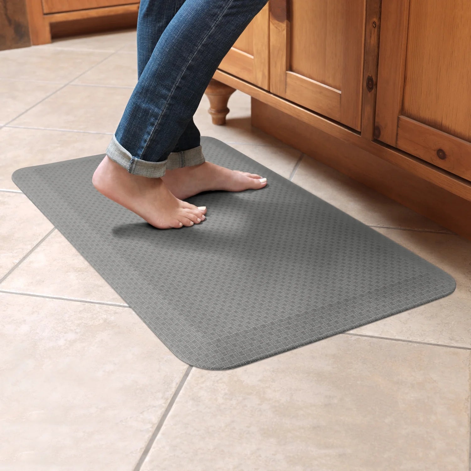 Kitchen Floor Mat, Light Gray, 20" x 30" M283