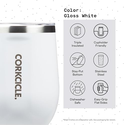 Insulated Stemless Wine Glass Tumbler, 12 oz, Stainless Steel, Powder Blue X9797