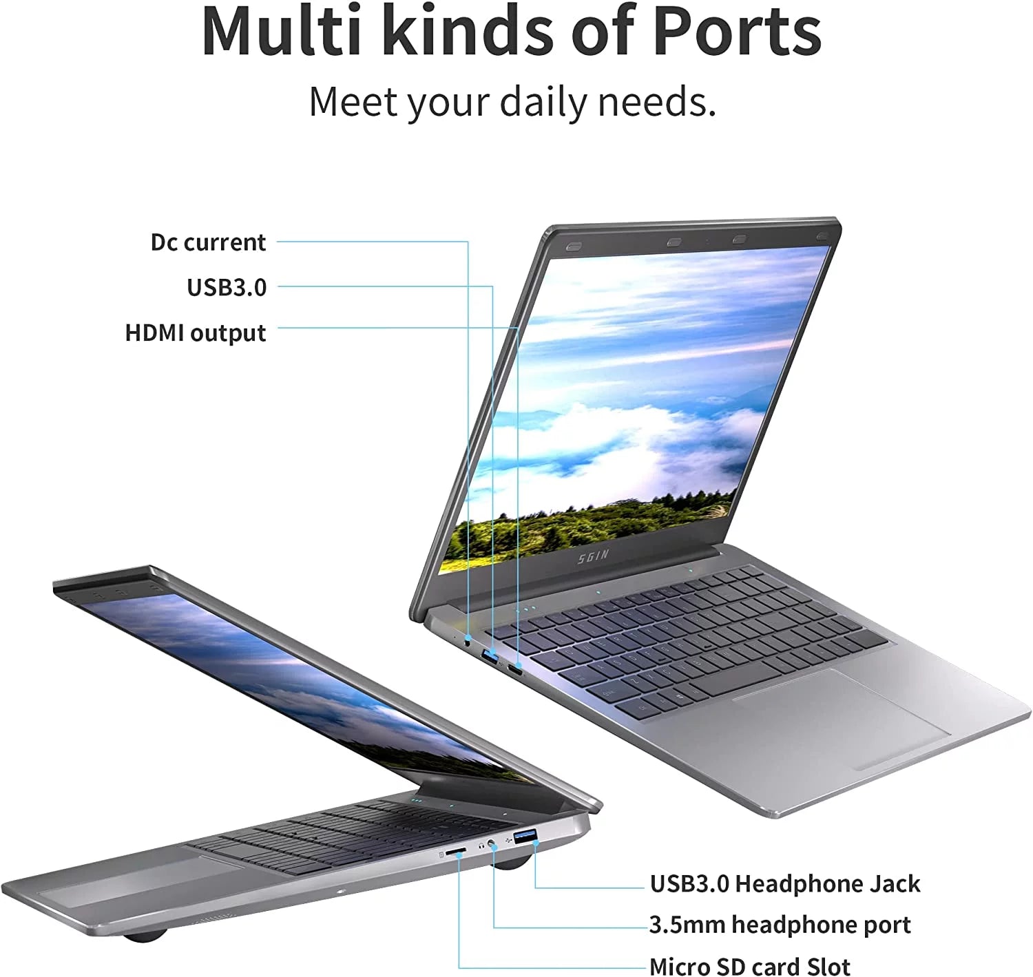 15.6 inch Laptop 4GB RAM 128GB SSD Windows 11 X10419