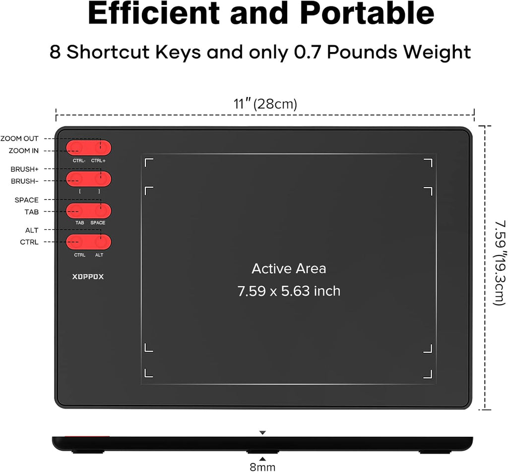 Graphics Drawing Tablet with 8 x 6 Inch Active Area and 8192 Level Pen L27958