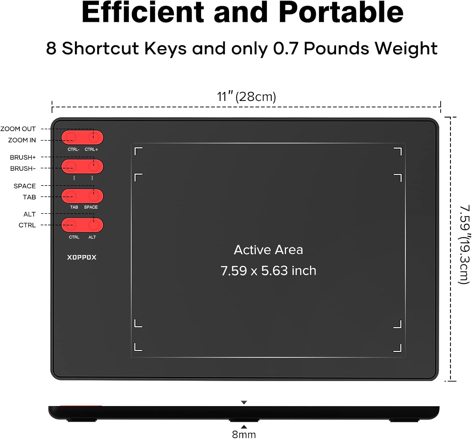 Graphics Drawing Tablet with 8 x 6 Inch Active Area and 8192 Level Pen L27958