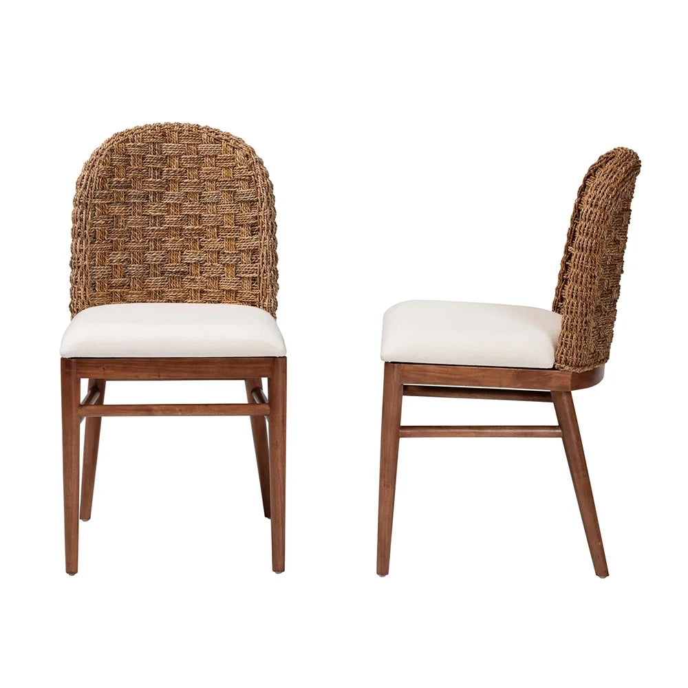 Acacia Wood & Seagrass Dining Chair, Set of 2 M89711