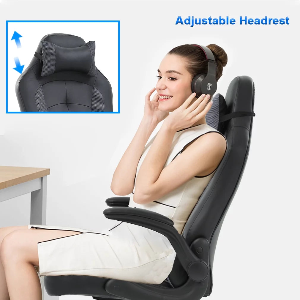 Adjustable Ergonomic Swivel Gaming Chair, Grey Z704366
