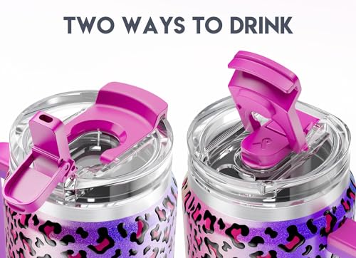 32 oz Insulated Tumbler with Handle, Lid and Straw, Stainless Steel Travel Mug V50850