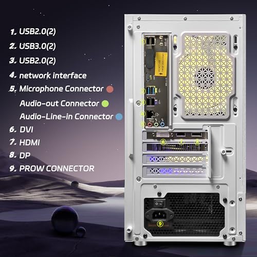 Gaming Desktop PC, Radeon RX 580, Intel Core i7, 32G RAM, 2T SSD I8330