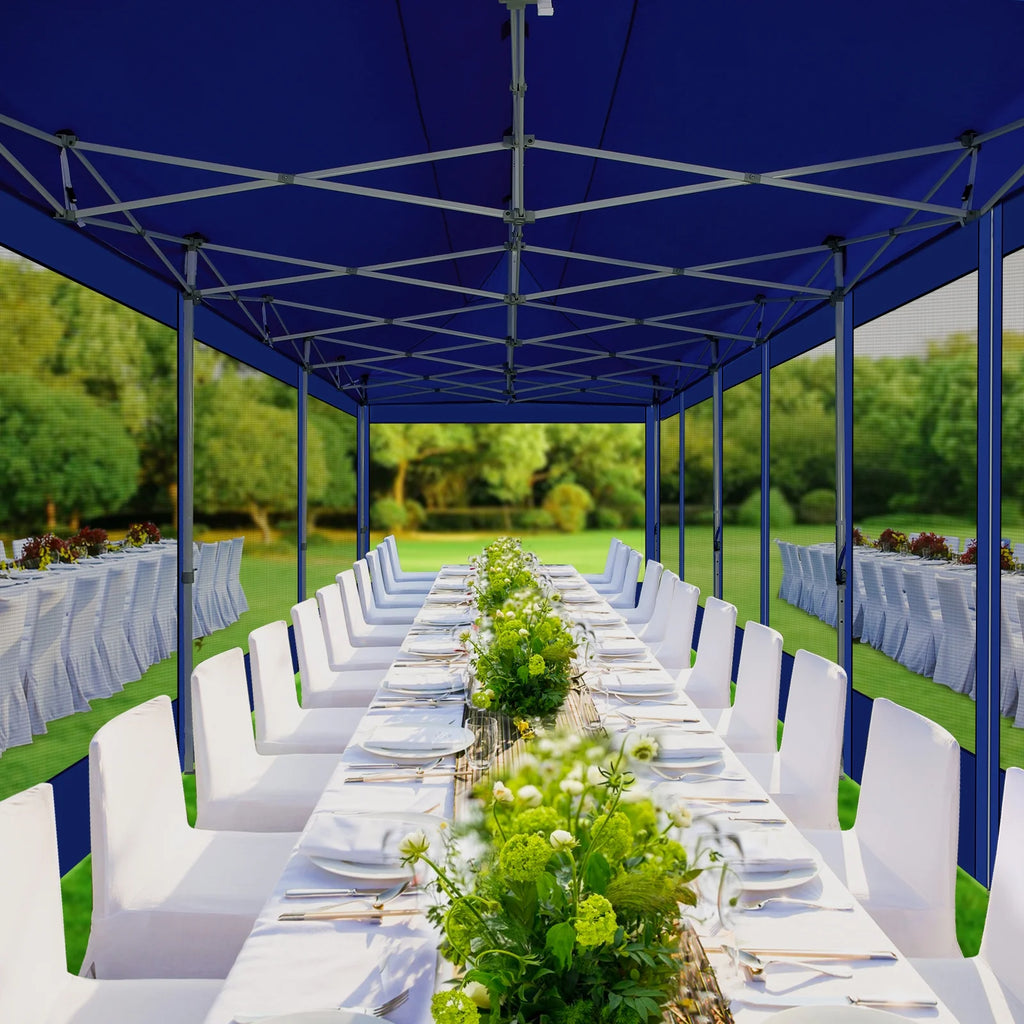 10x30 Pop Up Canopy Tent with Netting and Sidewalls, Waterproof, Outdoor Party Shelter H534