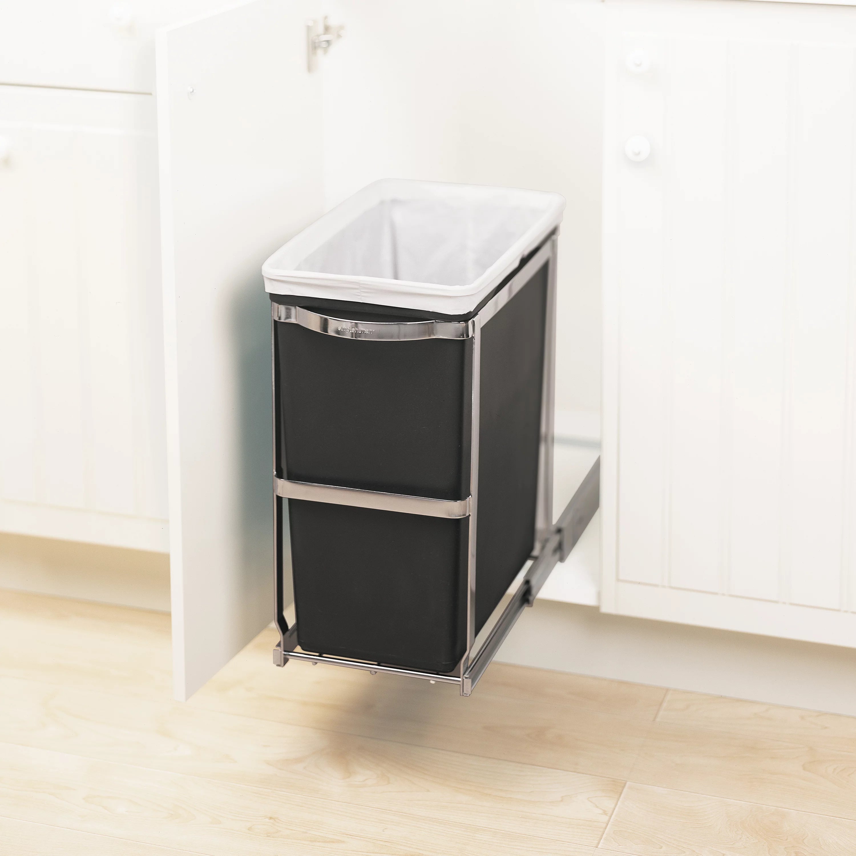 Under Counter Pull-Out Trash Can, 30 Liter / 8 Gallon, Heavy-Duty Steel Frame K85999