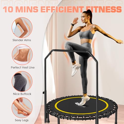 Foldable Mini Trampoline with Adjustable Foam Handle M67736