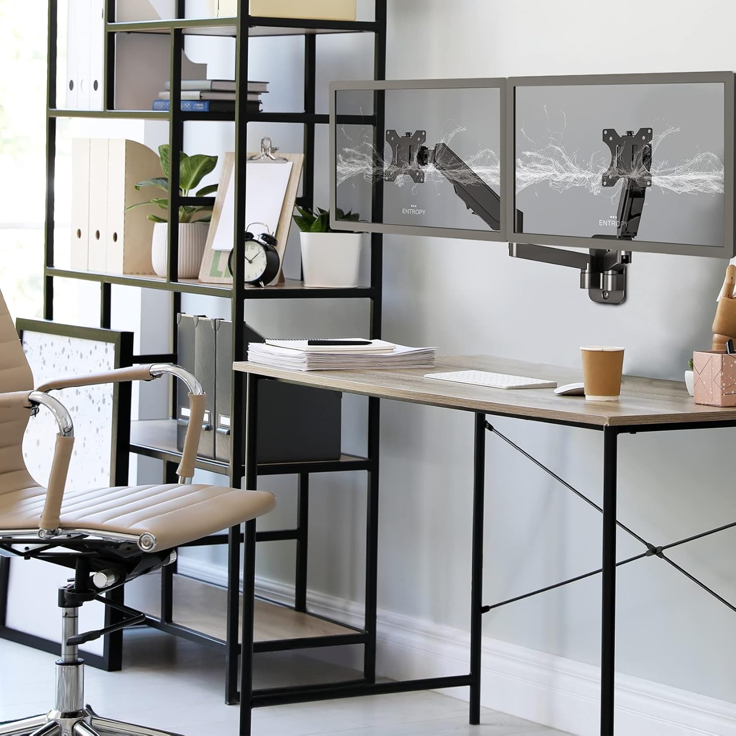 Dual Monitor Wall Mount for Two 17-32 Inch Screens, Height Adjustable K81622